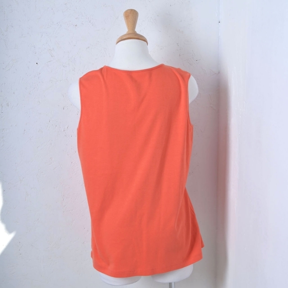 TanJay | orange rhinestone & embroidered collar womens tank top - Picture 2 of 14